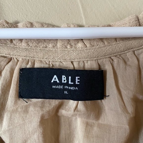 ABLE cream linen dress - Picture 3 of 3